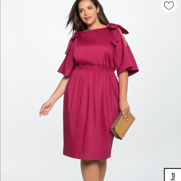 Eloquii Dresses & Skirts - Eloquii Bow Tie Cold Shoulder Dress